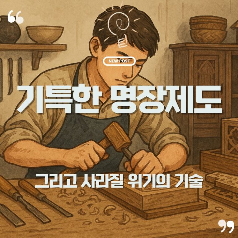 기특한 명장제도와 사라질 위기의 기술소개